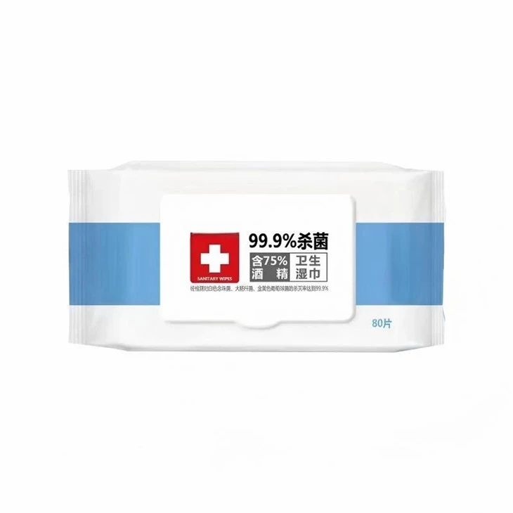Lingettes humides antibactériennes portables avec couvercle refermable